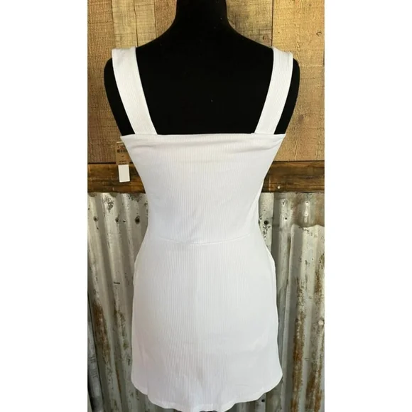 Victoria's Secret PINK Women's Rib Square Neck Active Dress White Size XL NWT - Picture 3 of 4